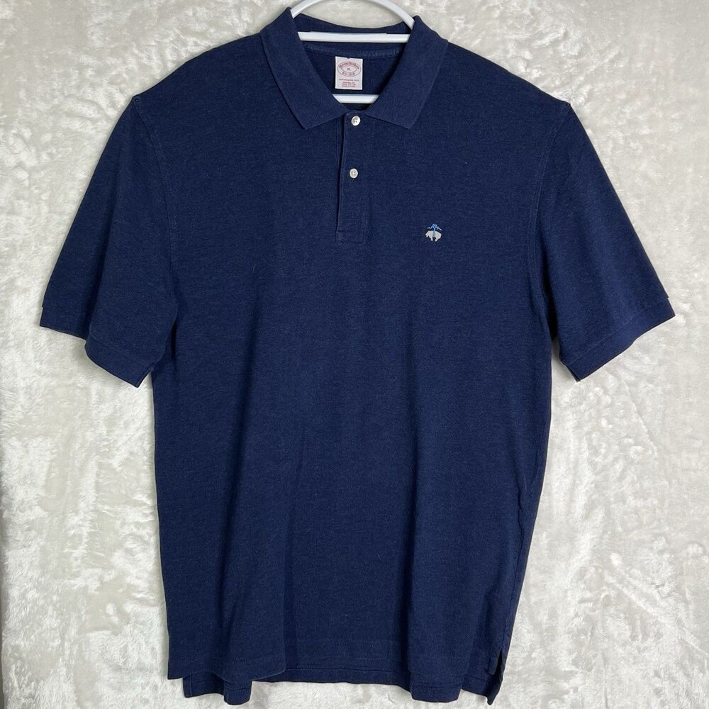 Brooks Brothers 1818 Men's XL Dark Blue Polo Performance Cotton Office To Golf